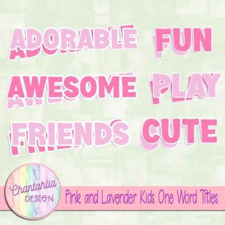 Free pink and lavender kids one word titles