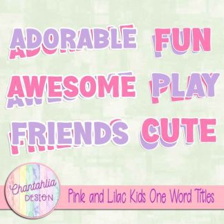 Free pink and lilac kids one word titles