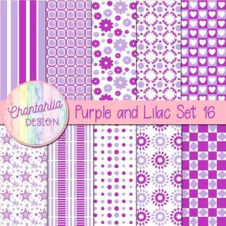 Free purple and lilac digital paper patterns set 16