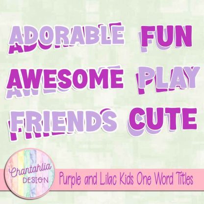 Free purple and lilac kids one word titles