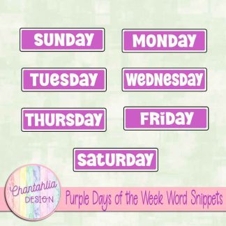 Free purple days of the week word snippets
