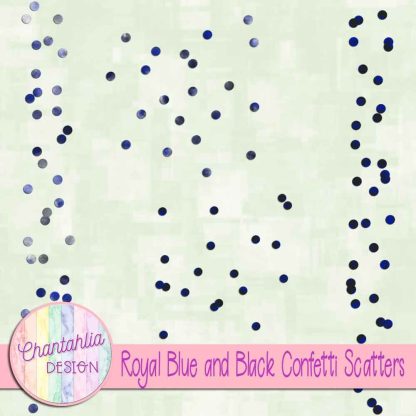 Free royal blue and black confetti scatters