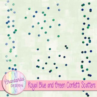 Free royal blue and green confetti scatters