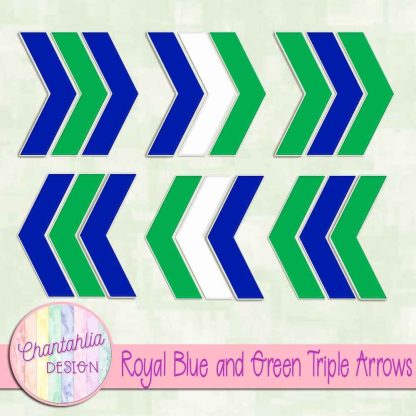 Free royal blue and green triple arrows
