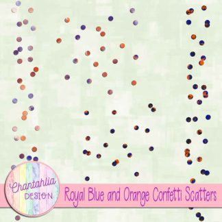 Free royal blue and orange confetti scatters