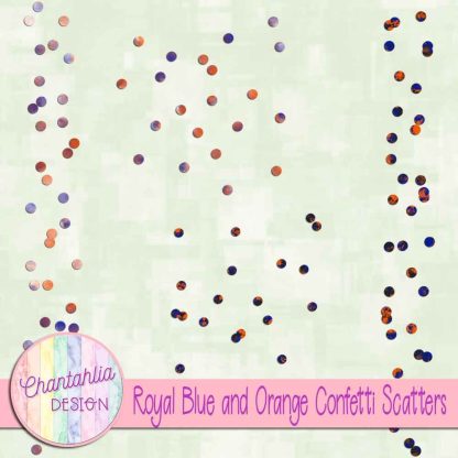 Free royal blue and orange confetti scatters