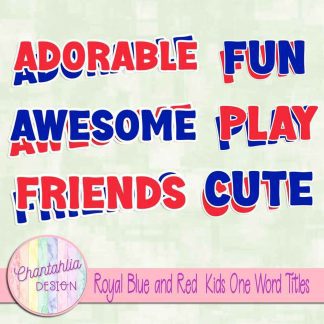 Free royal blue and red kids one word titles