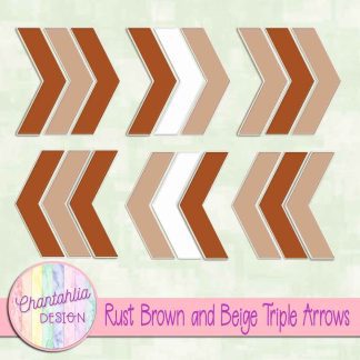 Free rust brown and beige triple arrows