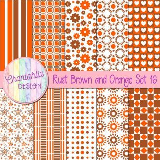 Free rust brown and orange digital paper patterns set 16