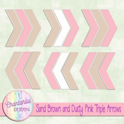 Free sand brown and dusty pink triple arrows