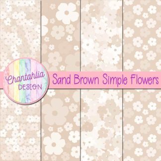 Free sand brown simple flowers digital papers