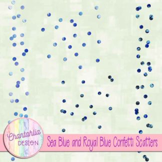 Free sea blue and royal blue confetti scatters