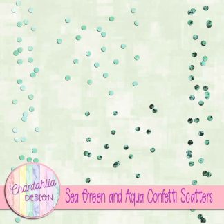 Free sea green and aqua confetti scatters