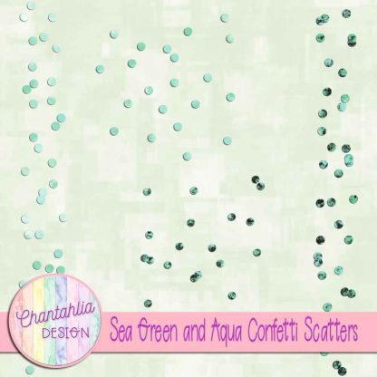 Free sea green and aqua confetti scatters