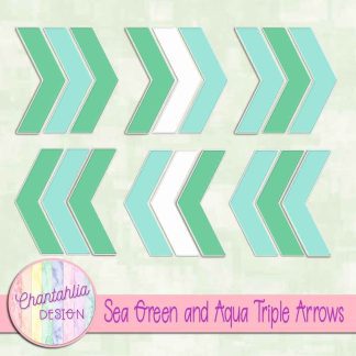 Free sea green and aqua triple arrows