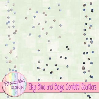 Free sky blue and beige confetti scatters
