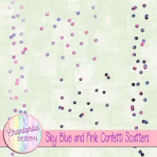 Free sky blue and pink confetti scatters