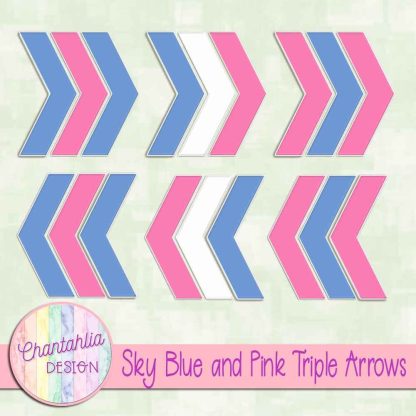 Free sky blue and pink triple arrows