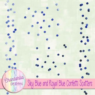 Free sky blue and royal blue confetti scatters