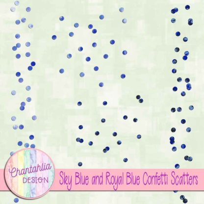 Free sky blue and royal blue confetti scatters