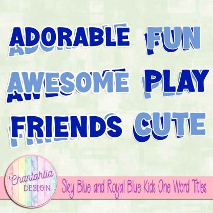 Free sky blue and royal blue kids one word titles