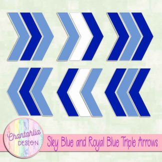 Free sky blue and royal blue triple arrows