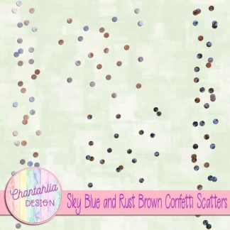 Free sky blue and rust brown confetti scatters