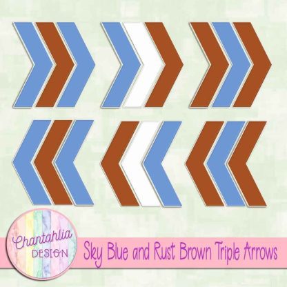Free sky blue and rust brown triple arrows
