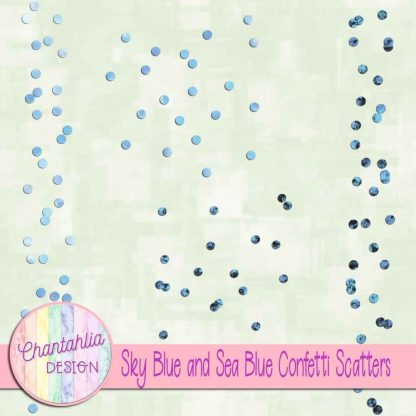 Free sky blue and sea blue confetti scatters