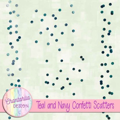 Free teal and navy confetti scatters