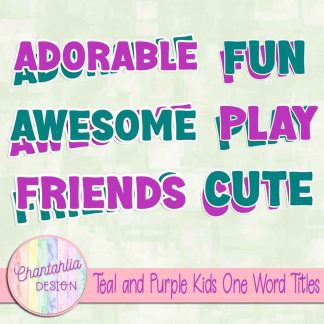 Free teal and purple kids one word titles