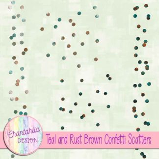 Free teal and rust brown confetti scatters