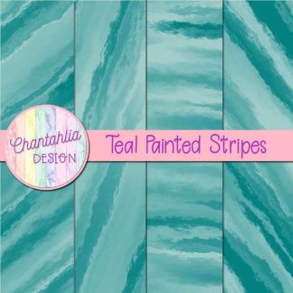 Free teal painted stripes digital papers