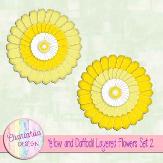 ree yellow and daffodil layered paper flowers set 2