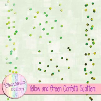 Free yellow and green confetti scatters