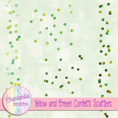 Free yellow and green confetti scatters