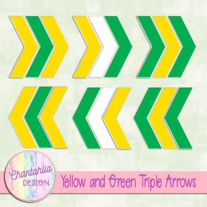 Free yellow and green triple arrows