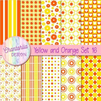 Free yellow and orange digital paper patterns set 16