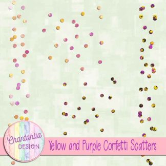 Free yellow and purple confetti scatters