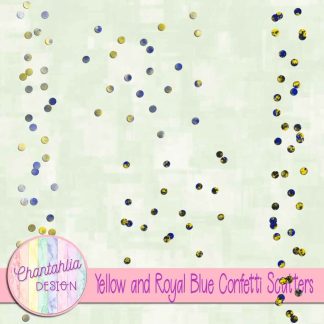 Free yellow and royal blue confetti scatters