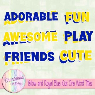 Free yellow and royal blue kids one word titles