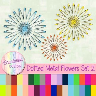 Free flowers in a dotted metal style in 36 colours