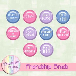 Free brads in a Friendship theme.