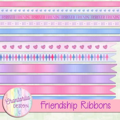Free ribbon design elements in a Friendship theme
