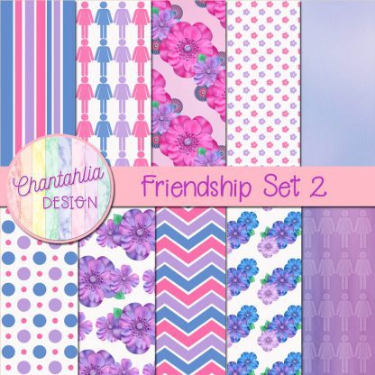 Free digital papers in a Friendship theme