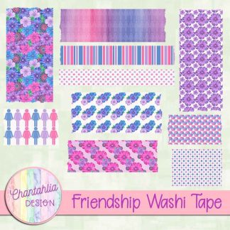 Free washi tape in a Friendship theme