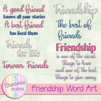 Free word art in a Friendship theme.