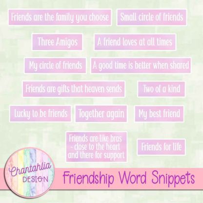 Free word snippets in a Friendship theme.