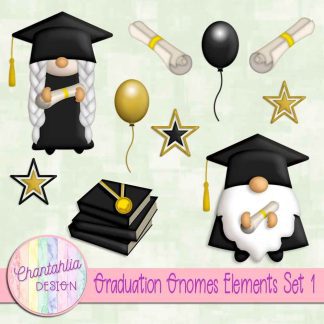 Free design elements in a Graduation Gnomes theme