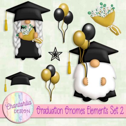 Free design elements in a Graduation Gnomes theme